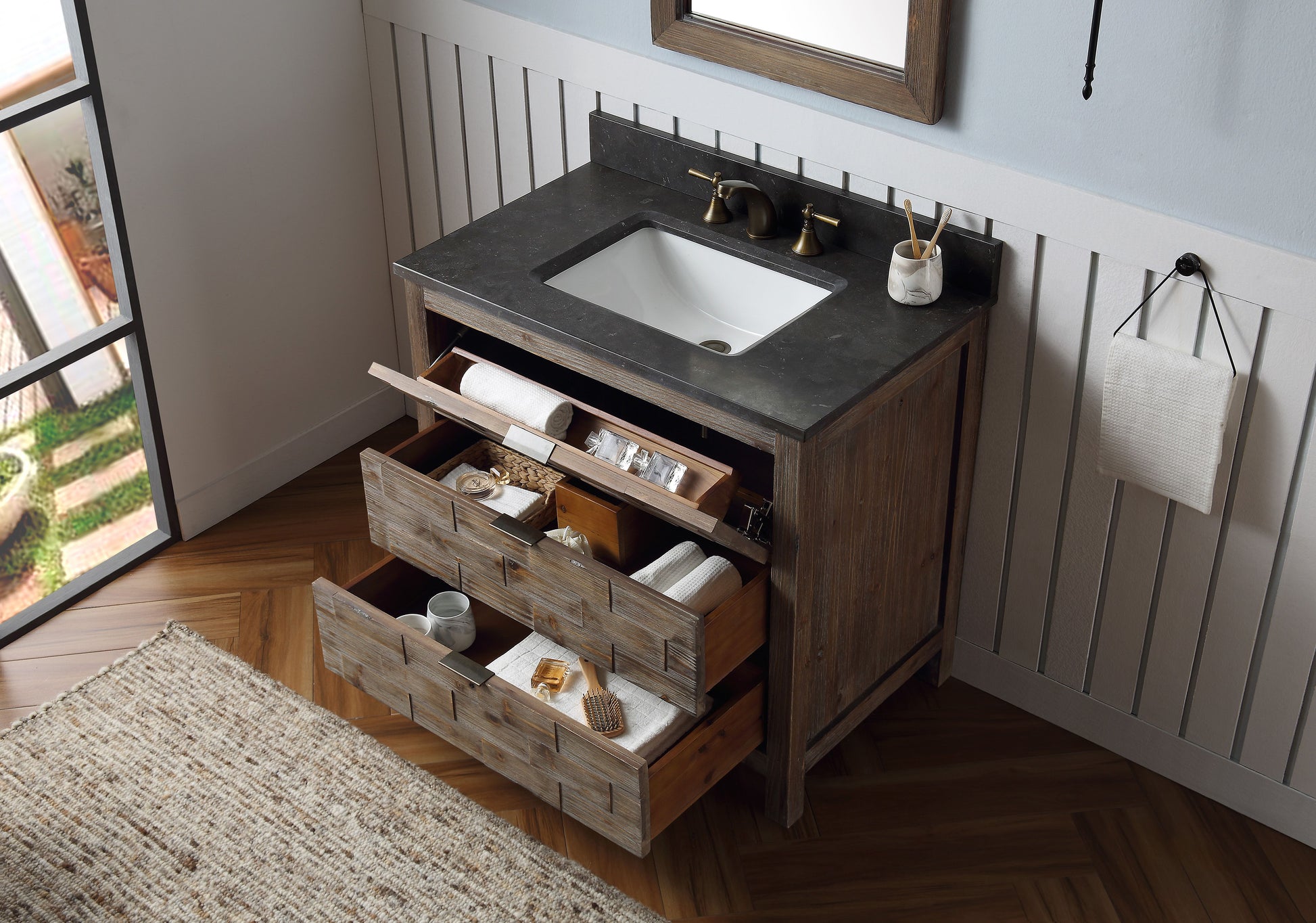 Legion Furniture WH8636 36" Wood Sink Vanity Match with Marble WH 5136" Top - No Faucet