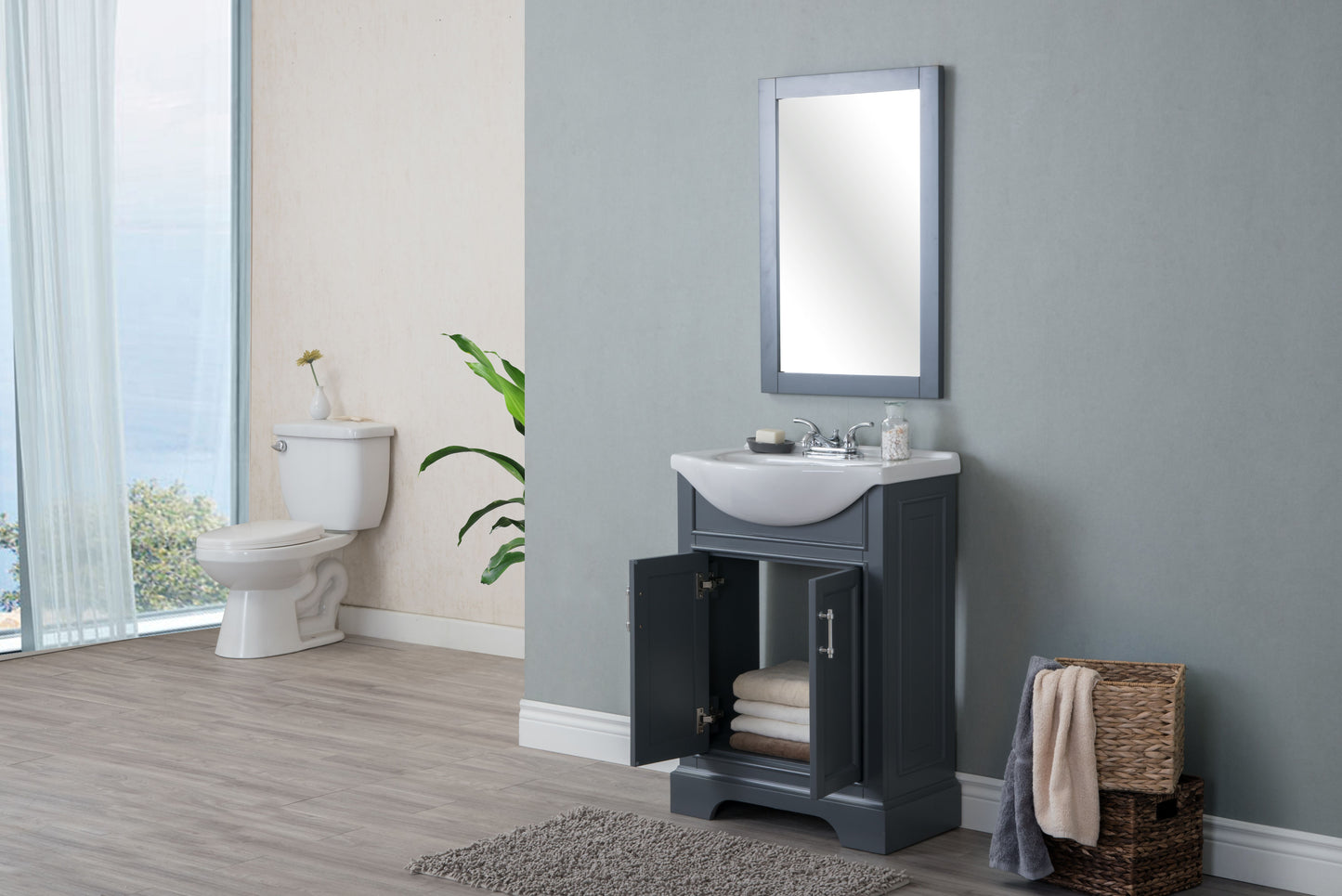 Legion Furniture WLF6046 24" Gray Sink Vanity, No Faucet