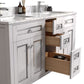 Legion Furniture WV2260-W 60" White Finish Sink Vanity Cabinet with Carrara White Top