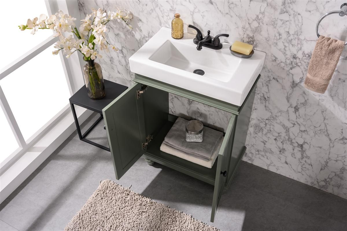 Legion Furniture WLF9324-PG 24" Pewter Green Sink Vanity