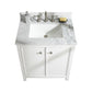 Legion Furniture WLF2130-W 30" White Finish Sink Vanity Cabinet with Carrara White Top