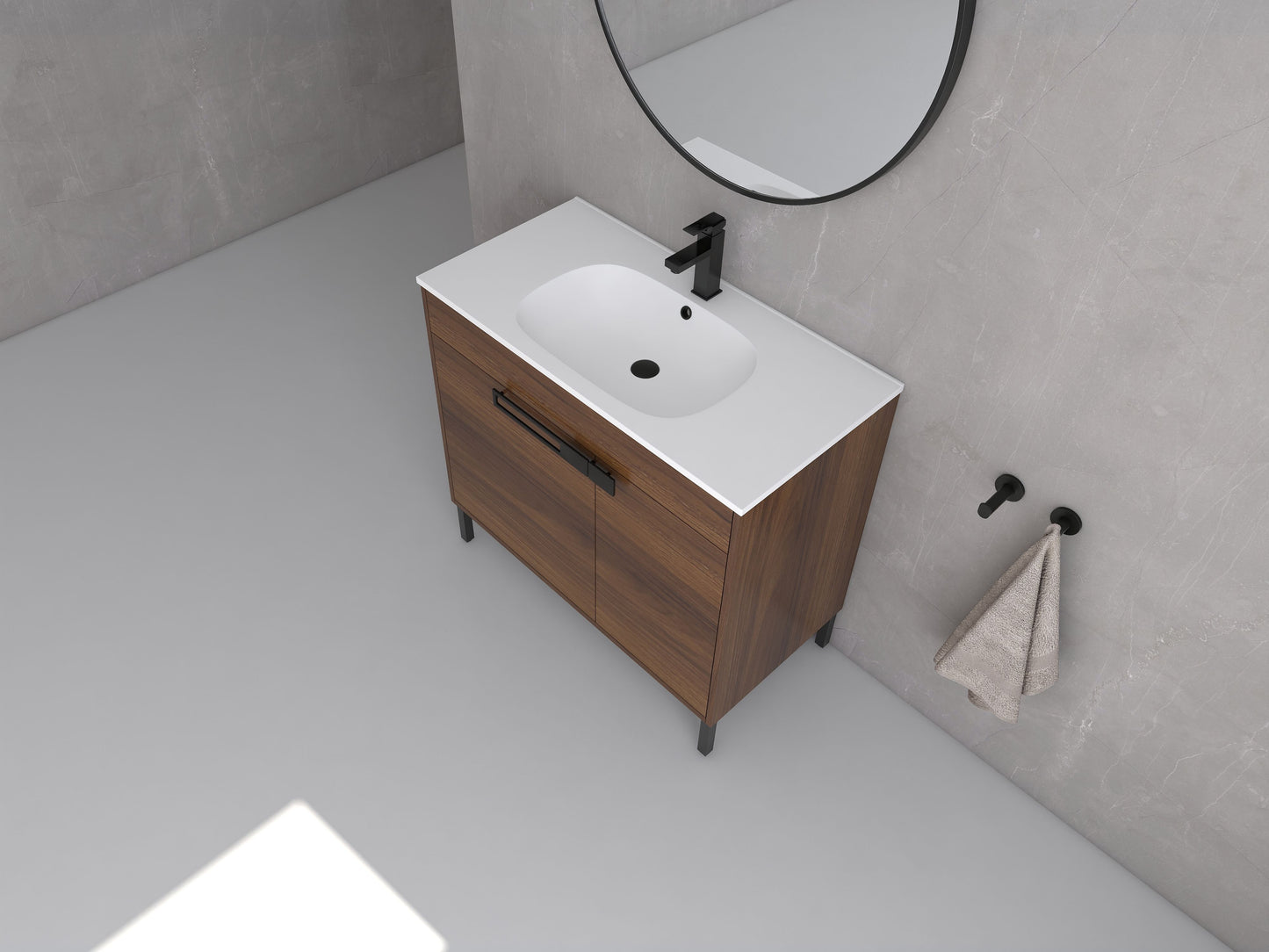 Legion Furniture WC2303-36-KD 36" Sink Vanity with KD Package, Plywood, SMC Top, No Faucet