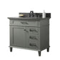 Legion Furniture WLF2236-PG 36" Pewter Green Finish Sink Vanity Cabinet with Blue Limestone Top