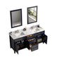 Legion Furniture WV2272-B 72" Blue Finish Sink Vanity Cabinet with Carrara White Top