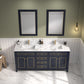 Legion Furniture WV2272-B 72" Blue Finish Sink Vanity Cabinet with Carrara White Top