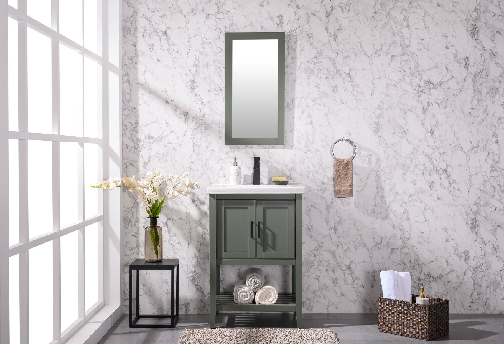 Legion Furniture WLF9024-PG 24" KD Pewter Green Sink Vanity