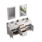 Legion Furniture WV2272-W 72" White Finish Sink Vanity Cabinet with Carrara White Top