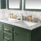 Legion Furniture WLF2154-VG 54" Vogue Green Finish Double-Sink Vanity Cabinet with Carrara White Top