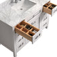 Legion Furniture WV2248-W 48" White Finish Sink Vanity Cabinet with Carrara White Top