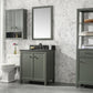 Legion Furniture WLF2130-PG 30" Pewter Green Finish Sink Vanity Cabinet with Blue Limestone Top