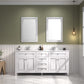 Legion Furniture WV2272-W 72" White Finish Sink Vanity Cabinet with Carrara White Top