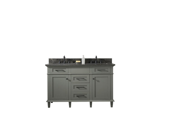 Legion Furniture WLF2254-PG 54 Pewter Green Finish Double-Sink Vanity Cabinet with Blue Limestone Top