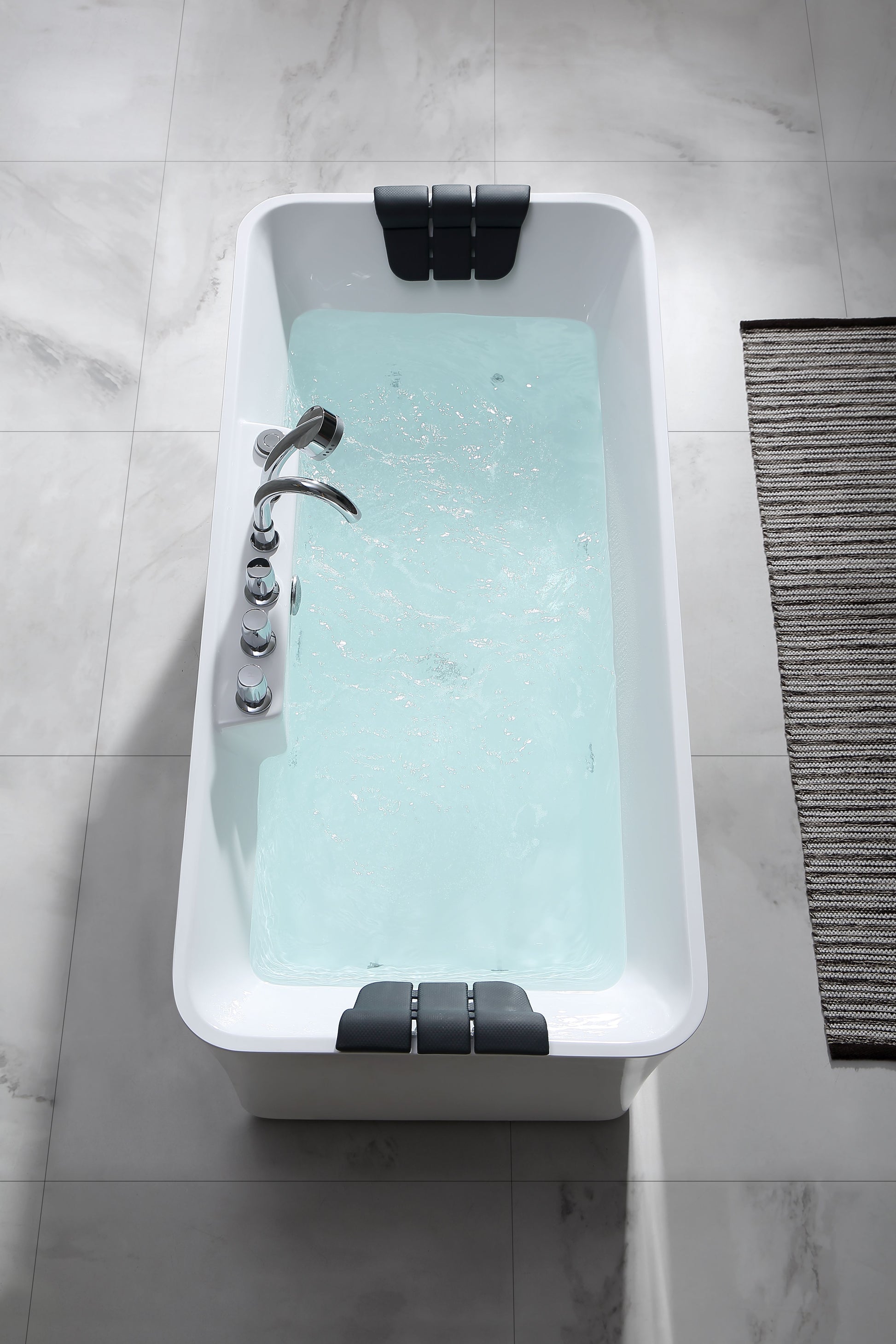 Empava - 67AIS16 67 in. Whirlpool Freestanding Acrylic Bathtub