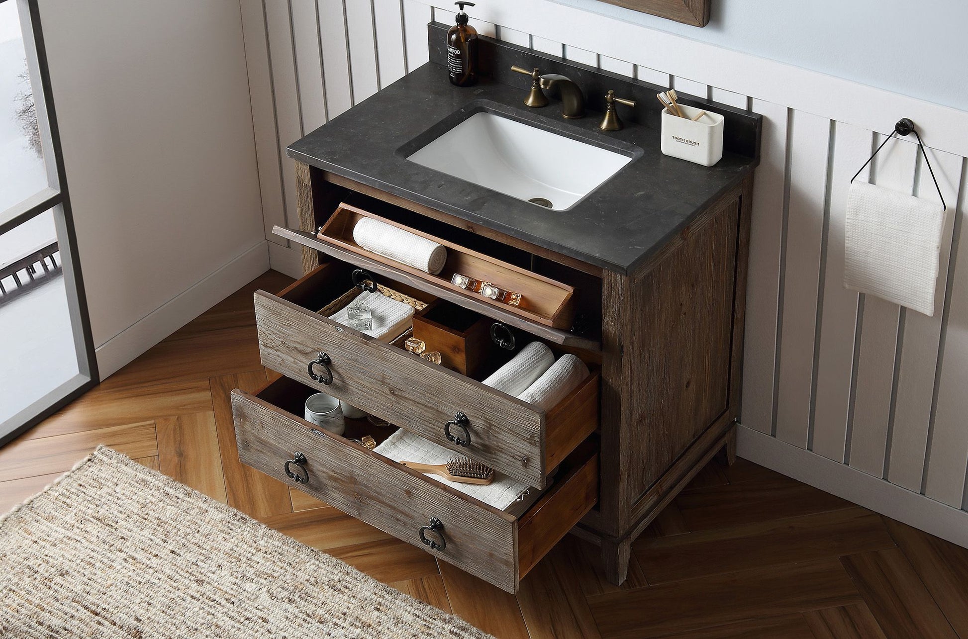 Legion Furniture WH8836 36" Wood Sink Vanity Match with Marble WH 5136" Top - No Faucet