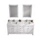 Legion Furniture WV2272-W 72" White Finish Sink Vanity Cabinet with Carrara White Top