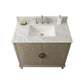 Legion Furniture WLF7040-36-AGO-CW 36" Antique Gray Oak Vanity with Carrara White Top