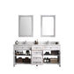 Legion Furniture WV2272-W 72" White Finish Sink Vanity Cabinet with Carrara White Top