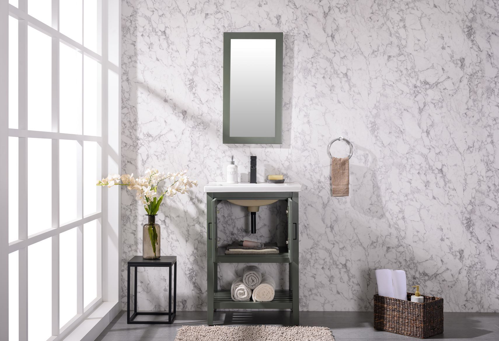 Legion Furniture WLF9024-PG 24" KD Pewter Green Sink Vanity