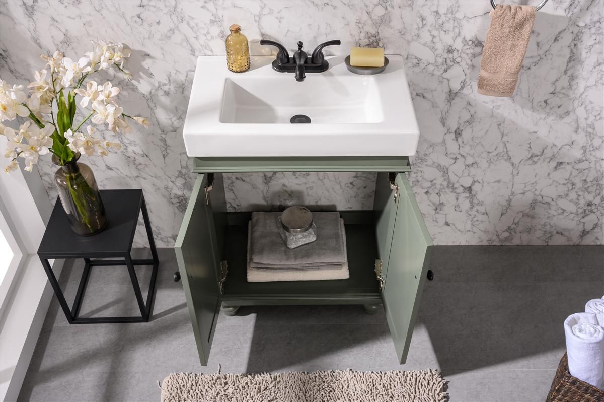 Legion Furniture WLF9024-PG 24" KD Pewter Green Sink Vanity