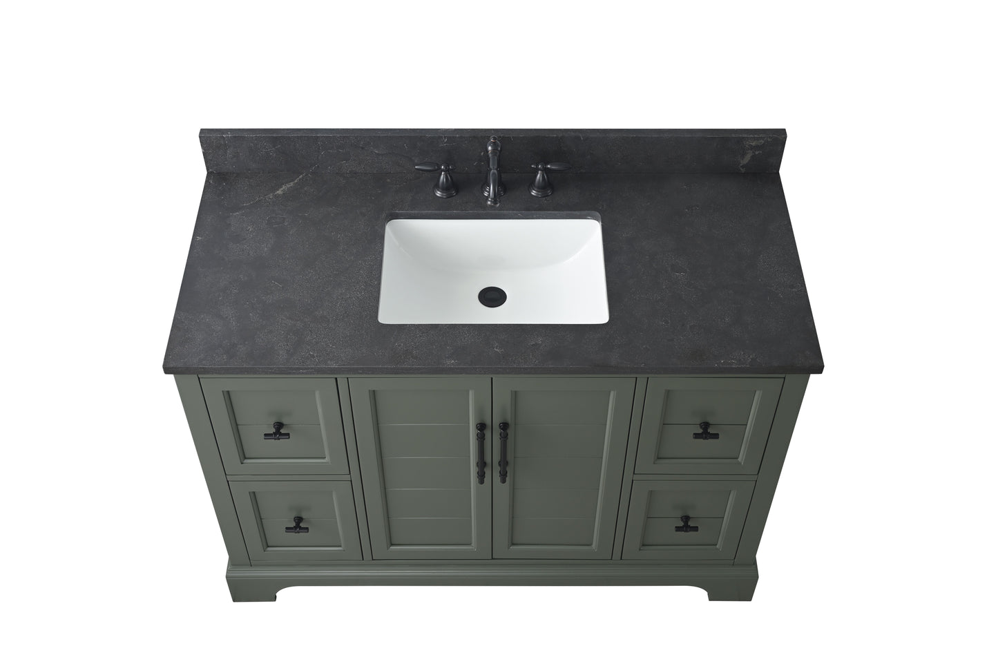 48 Inch Single Sink Bathroom Vanity in Vintage Green with Marble Countertop & Backsplash - Vanity Art VA5048-VG