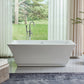 67 Inch Freestanding White Acrylic Bathtub with Overflow And Pop-Up Drain - Vanity Art VA6817-L-PC