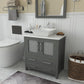 30 Inch Single Sink Bathroom Vanity in Gray with Marble Countertop - Vanity Art VA3130G