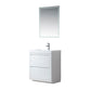 30 Inch Single Sink Bathroom Vanity in White with Resin Top - Vanity Art VA6030WF