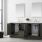 72 Inch Double Sink Bathroom Vanity in Gray with Marble Countertop & Backsplash - Vanity Art VA5072-DSG