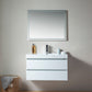 36 Inch LED Lighted Wall Hung Single Sink Bathroom Vanity in White with Resin Top - Vanity Art VA6036WL