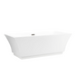 67 Inch Freestanding White Acrylic Bathtub with Overflow And Pop-Up Drain - Vanity Art VA6817-L-ORB