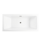 67 Inch Freestanding White Acrylic Bathtub with Overflow And Pop-Up Drain - Vanity Art VA6817-L-BN