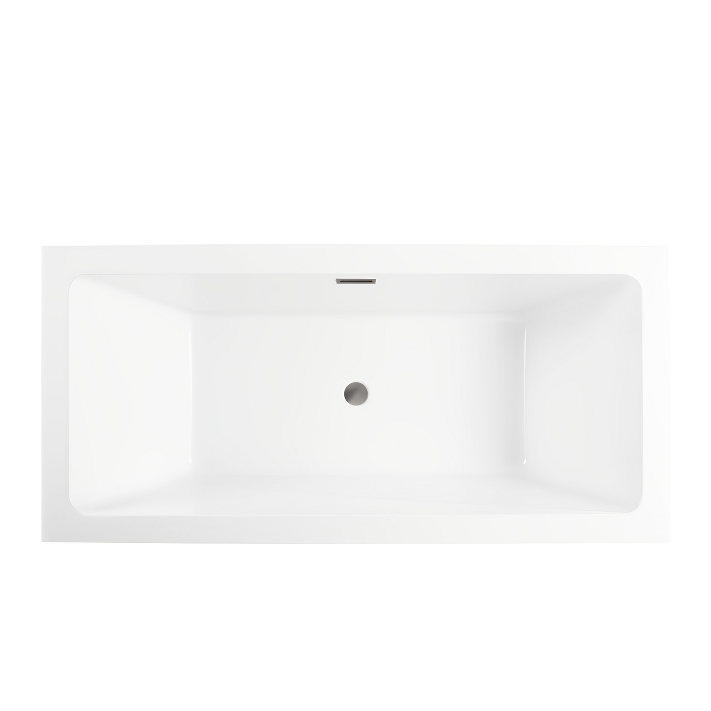 67 Inch Freestanding White Acrylic Bathtub with Overflow And Pop-Up Drain - Vanity Art VA6817-L-BN