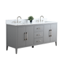 72 Inch Double Sink Bathroom Vanity in Cashmere Gray with Marble Countertop - Vanity Art VA9072-DG