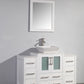 48 Inch Single Sink Bathroom Vanity in White with Marble Countertop - Vanity Art VA3124-48W