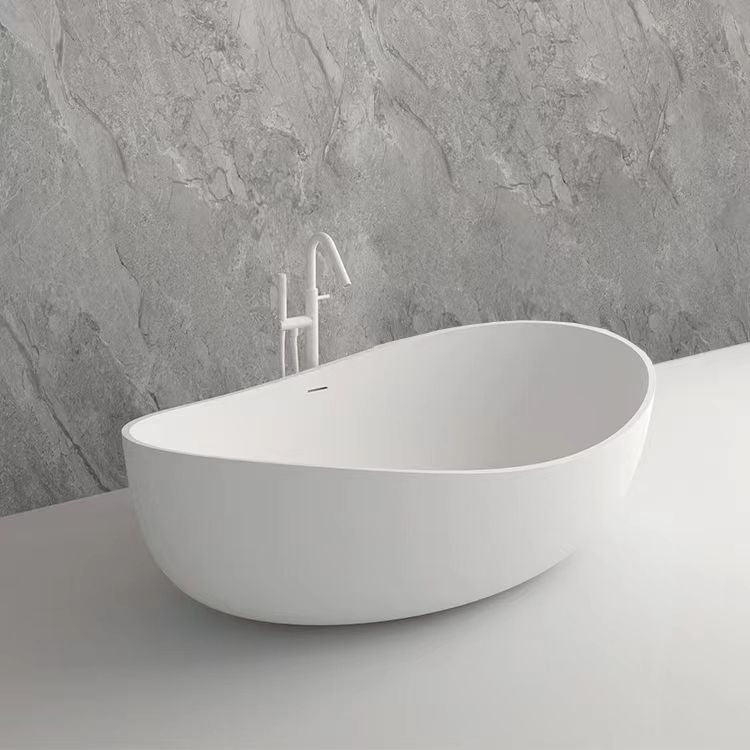 Freestanding Solid Surface Resin Matte Bathtub 63 Inch x 37.5 Inch - Vanity Art VA6918-ML