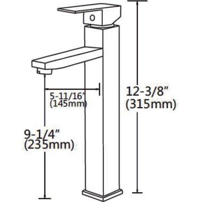 Ratel Single Handle Bathroom Vessel Faucet 5 11/16" x 12 3/8" Brushed Nickel (RA-1772BN)