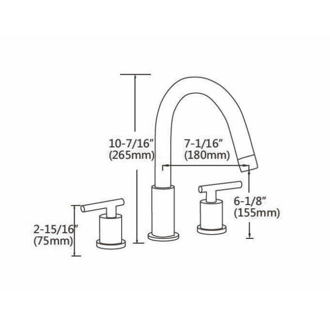 Ratel 8" Widespread 2-Handle Bathroom Faucet in Brushed Nickel (RA-1797BN)