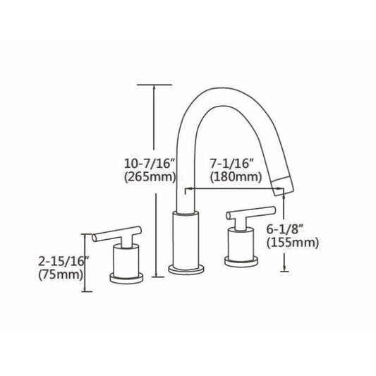Ratel 8" Widespread 2-Handle Bathroom Faucet in Matte Black (RA-1797MB)
