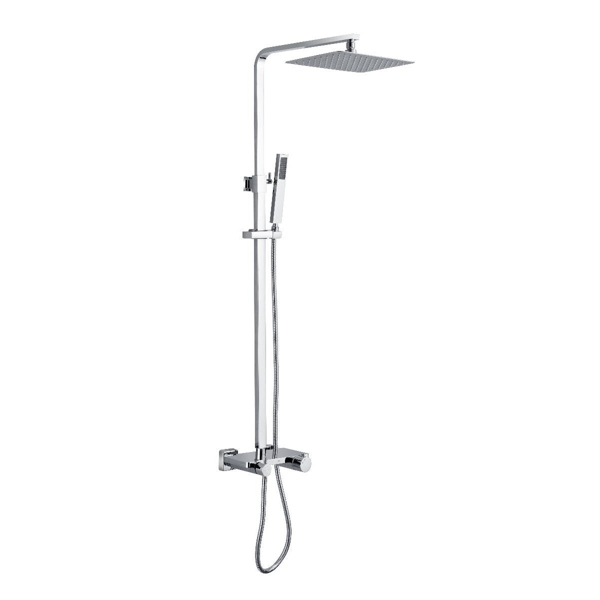 Shower System with Rectangular Rainfall Shower Head - Chrome (RA-9312CR)