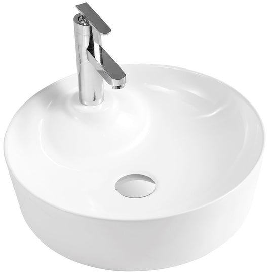Ceramic Round Vessel Sink 17 1/5"D x 5 1/5"H (RA-AB11621)
