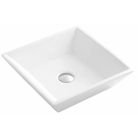 Ceramic Square Vessel Sink 16 1/10"W x 5 1/2"H x 16 1/10"D (RA-AB1601)