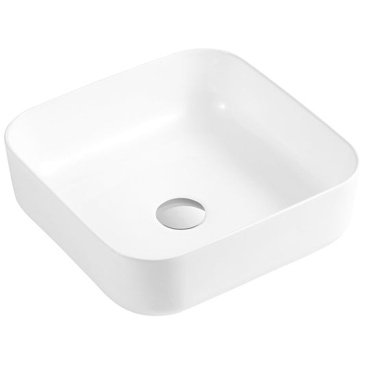Ceramic Square Vessel Sink 15 1/5"W x 5 1/2"H x 15 1/5"D (RA-AB2821)