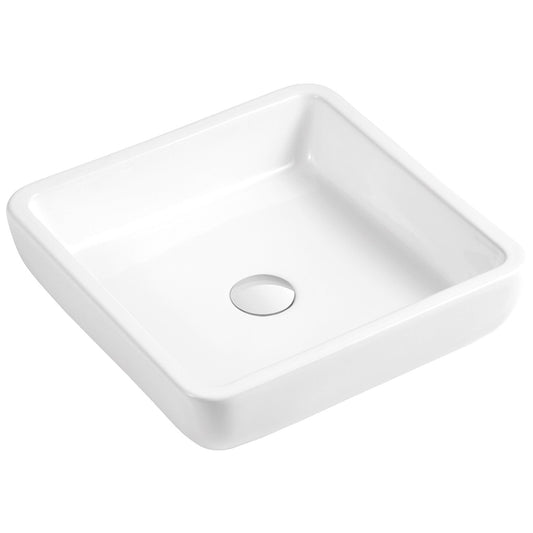 Ceramic Square Vessel Sink 15 7/10"W x 4"H x 15 7/10"D (RA-AB6331)