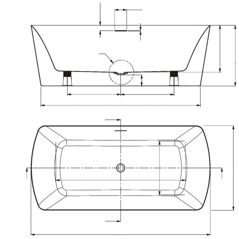 Free Standing Acrylic Bathtub 71" X 33.5" X 23" (RA-ABCO71)