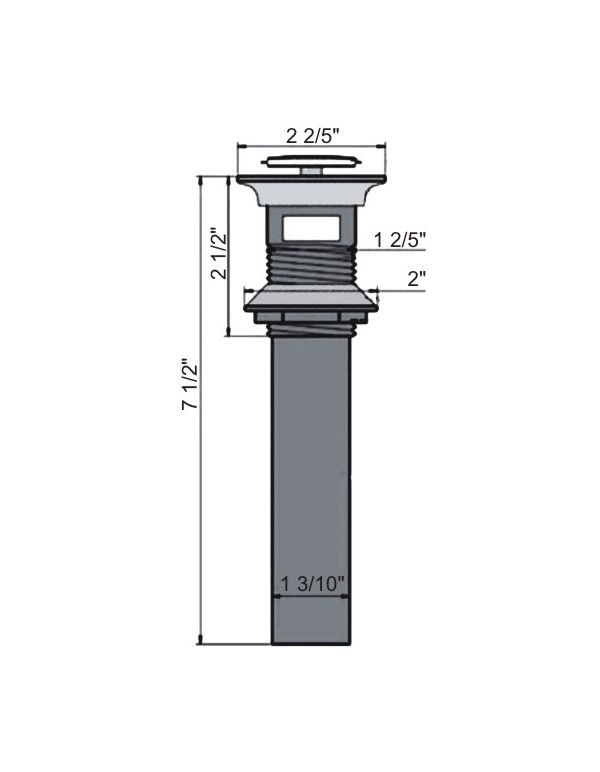 Pop-Up Drain with Overflow Hole - Matte Black Small Cap (RA-POP2AMB)