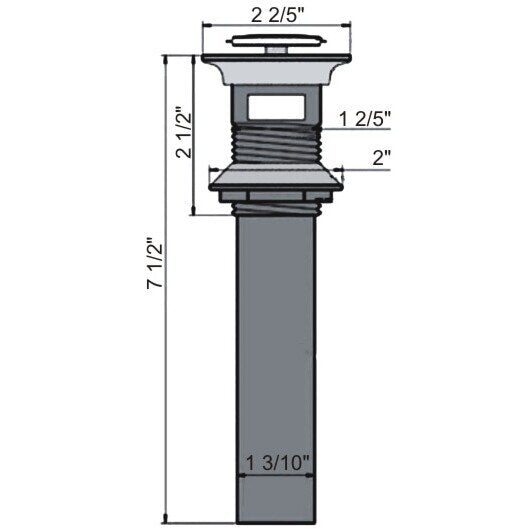 Pop-Up Drain with Overflow Hole - Chrome Small Cap (RA-POP2AC)