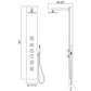 Shower Panel with 2 Sets Massage Jets 63"H x 9 11/13"W x 3"D - White with Glass (RA-SP651)