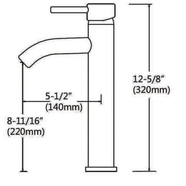 Ratel RA-1759BN Ratel Single Handle Bathroom Vessel Faucet 5 1/2" x 12 5/8" Brushed Nickel (RA-1759BN)