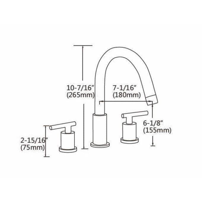 Ratel RA-1797BN Ratel 8" Widespread 2-Handle Bathroom Faucet in Brushed Nickel (RA-1797BN)