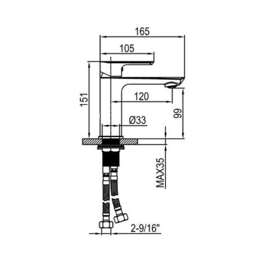 Ratel RA-3101GMB Ratel Single Handle Bathroom Faucet Gunmetal Black (RA-3101GMB)